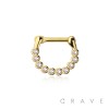 MULTI GEM CZ PINK HUE SEPTUM HINGED CLICKER